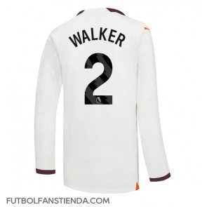 Manchester City Kyle Walker #2 Segunda Equipación 2023-24 Manga Larga